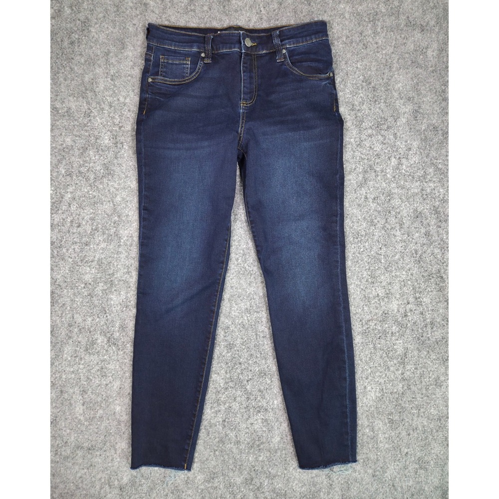 Kut from the Kloth Connie Ankle Skinny Jeans Womens Size 8 Blue Raw Hem